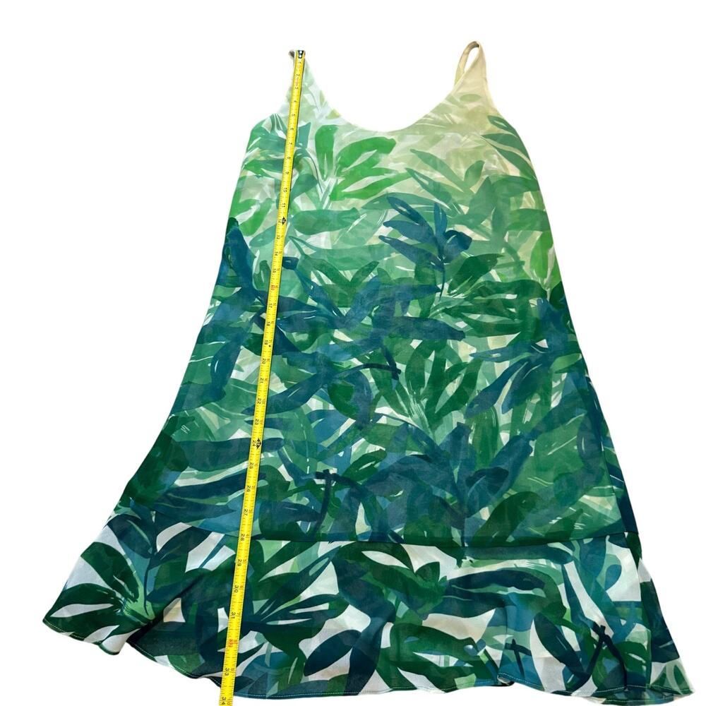 Cabi Castaway Green Leaf Tropical Print Coastal Women Sundress Boho Chic SM - Picture 4 of 8